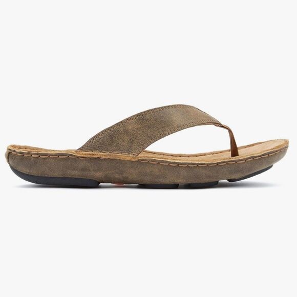 ~Tamarindo Beachcomber Sandal Men\'s Leather Softbed Flip Flop NWOB 9 main image 4